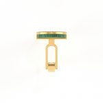 Malachite Gemstone Floral Cufflinks | Gold Petal Men's Cufflinks | Pave Diamond Cuff Link